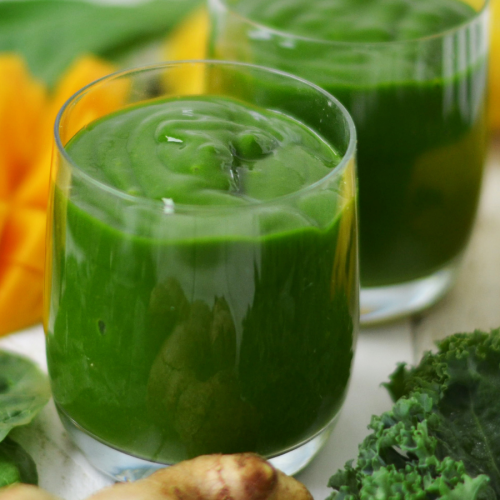 glasses of green smoothie